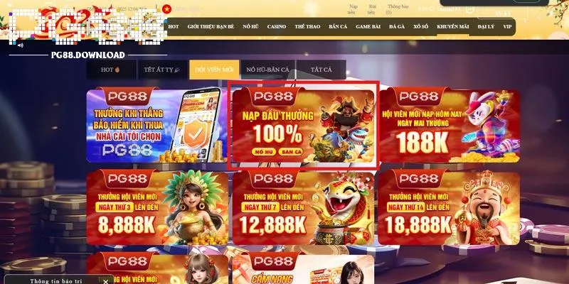 Thưởng nạp lần đầu tới 100%